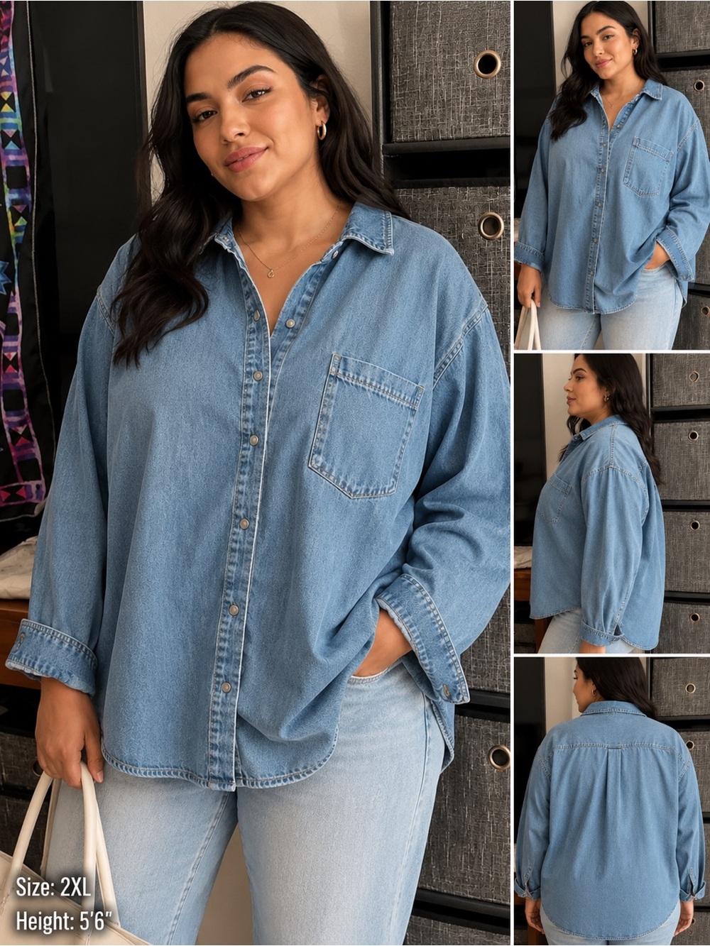 Lucky Brand Light Blue Denim Button-Front Shirt